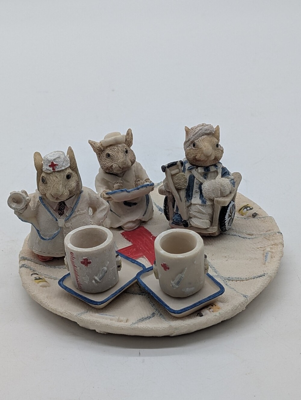 VTG 1994 Popular Imports Hospital Mice Miniature Tea Set 10pc Doctor Nurse